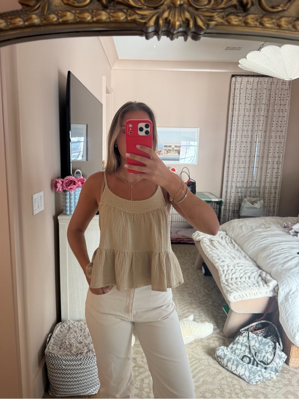 Women’s Gauze Spaghetti-Strap Camisole